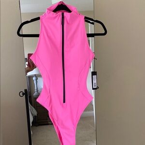 TA3 Sleeveless Surfy shaping swimsuit. Hot pink.